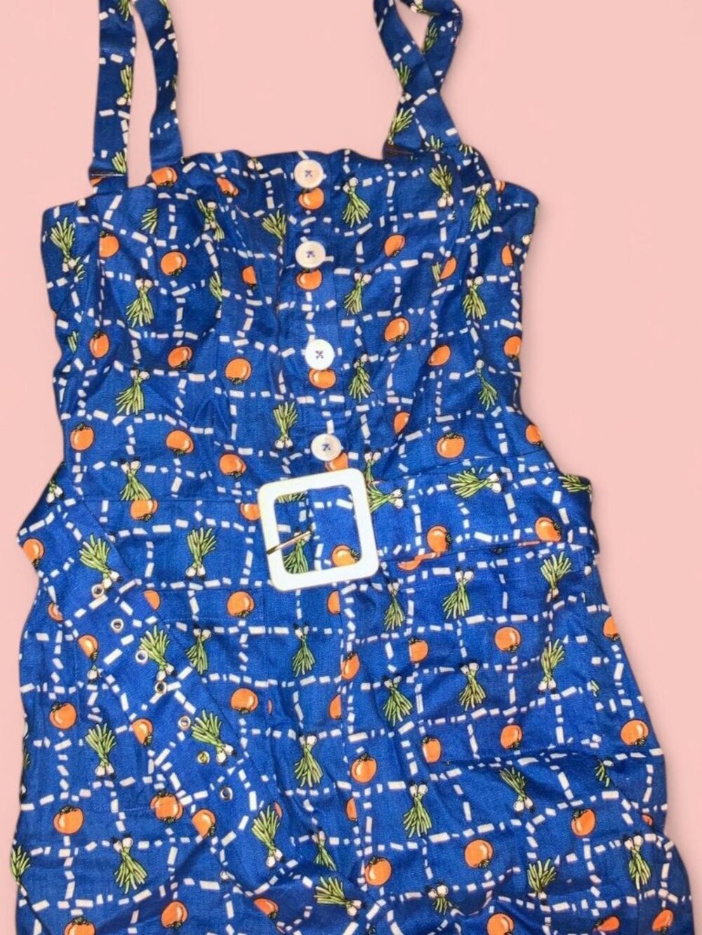 Staud Women's Blue and White Playsuit-romper